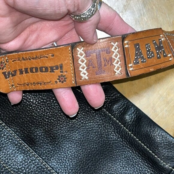 FOSSIL Texas A&M Over Shoulder Dark Brown Leather HandBag Purse Gig’em Whoop! - Picture 5 of 15